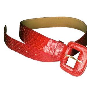 Snakeskin Belt Axiom Red - Authentic Women's Size 'Small Vintage Piece